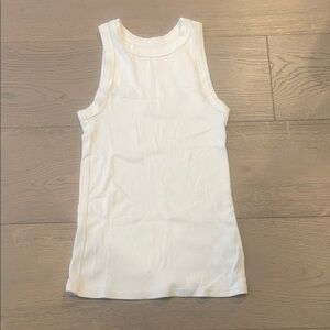 A New Day White Ribbed Tank Top